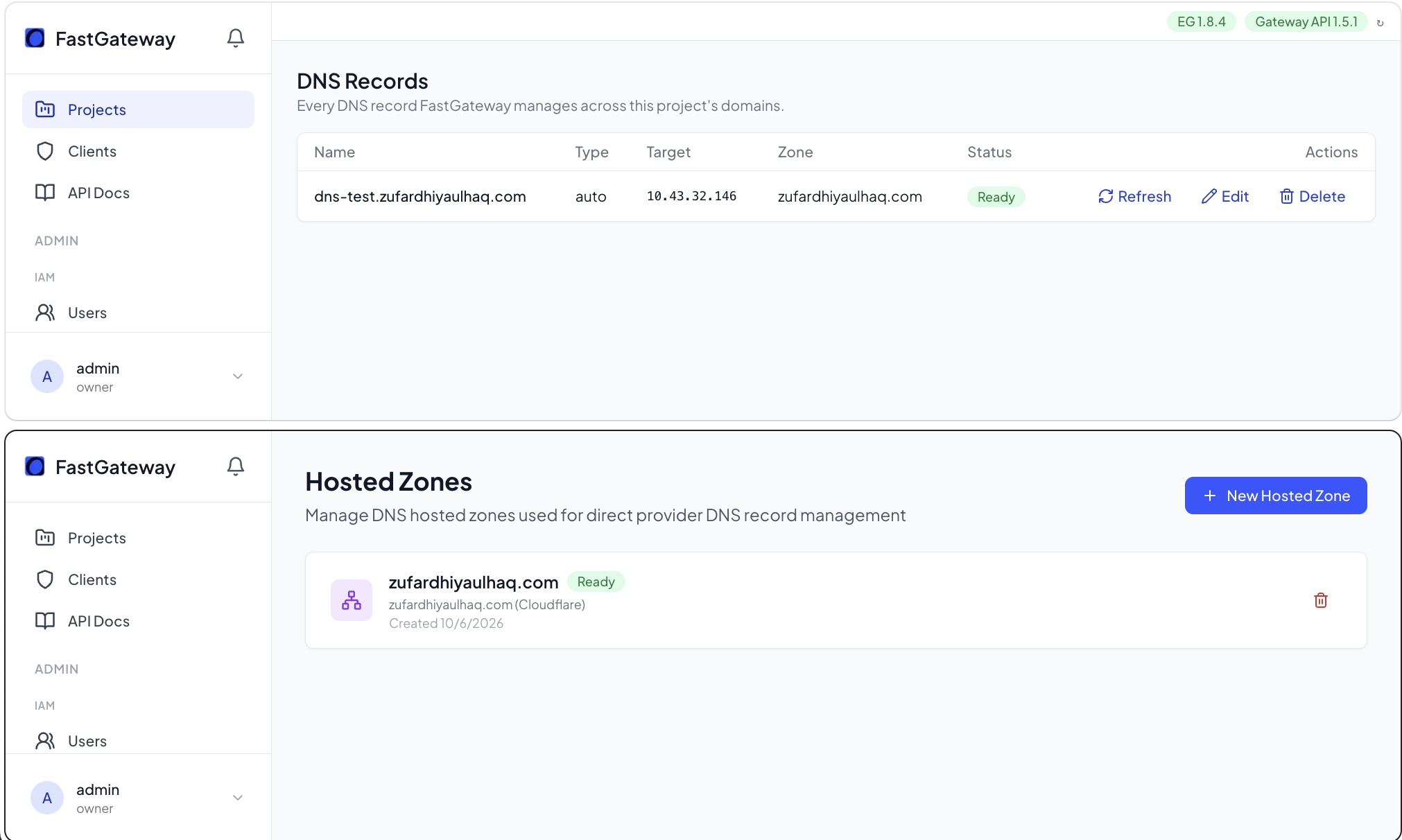 DNS Management screenshot