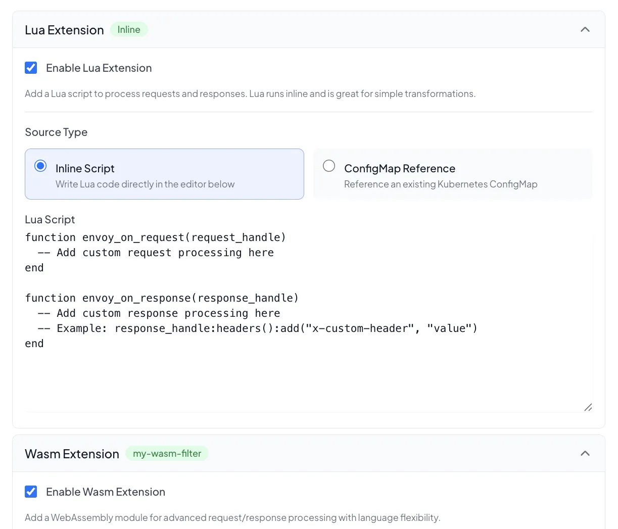 Extensibility screenshot